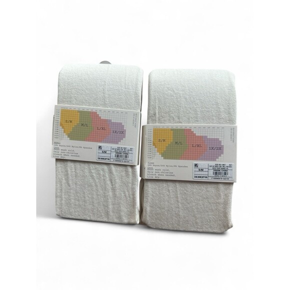 NWT 2 Packs A New Day Sweater Tights Size Small/ Medium S/M Off White Dog Bone - Picture 2 of 2